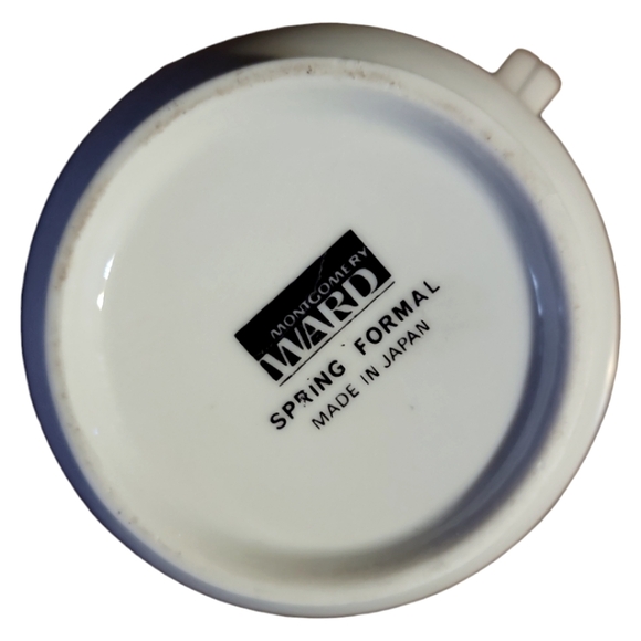 Vtg Spring Formal Montgomery Ward Coffee Creamer Platinum Rim Blue Floral - Picture 6 of 6